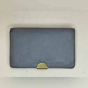 Coach Dreamer Card Case In Colorblock Blue Wallet with Gold Accent